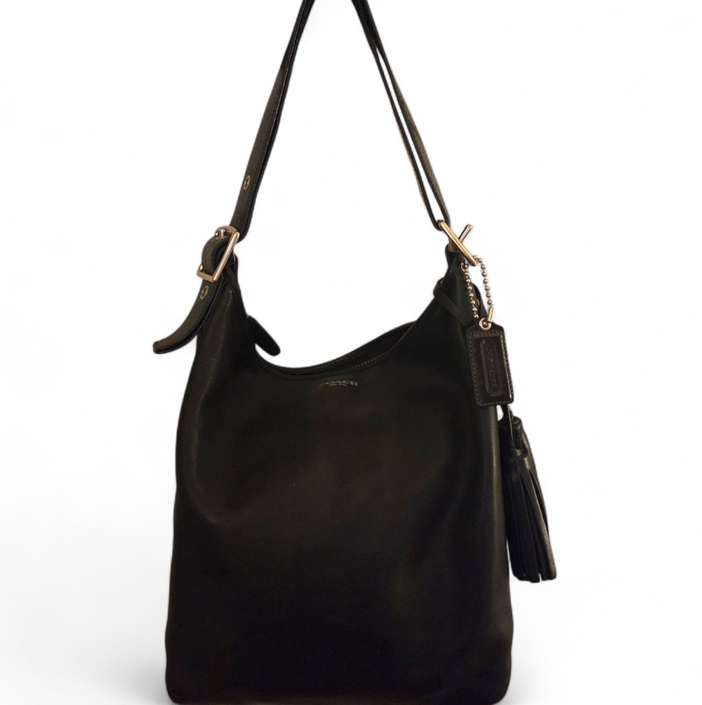 Coach Legacy Tassel Shoulder Bag 19889 Black Leather